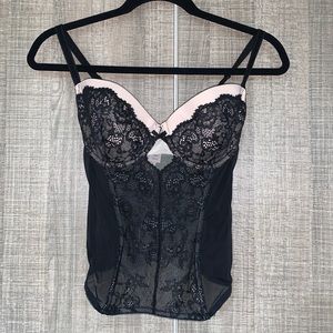 Black Dream Angels Floral Lace‎ Rings Bustier Corset